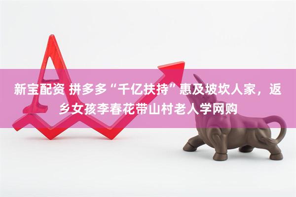 新宝配资 拼多多“千亿扶持”惠及坡坎人家，返乡女孩李春花带山村老人学网购