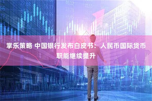 掌乐策略 中国银行发布白皮书：人民币国际货币职能继续提升